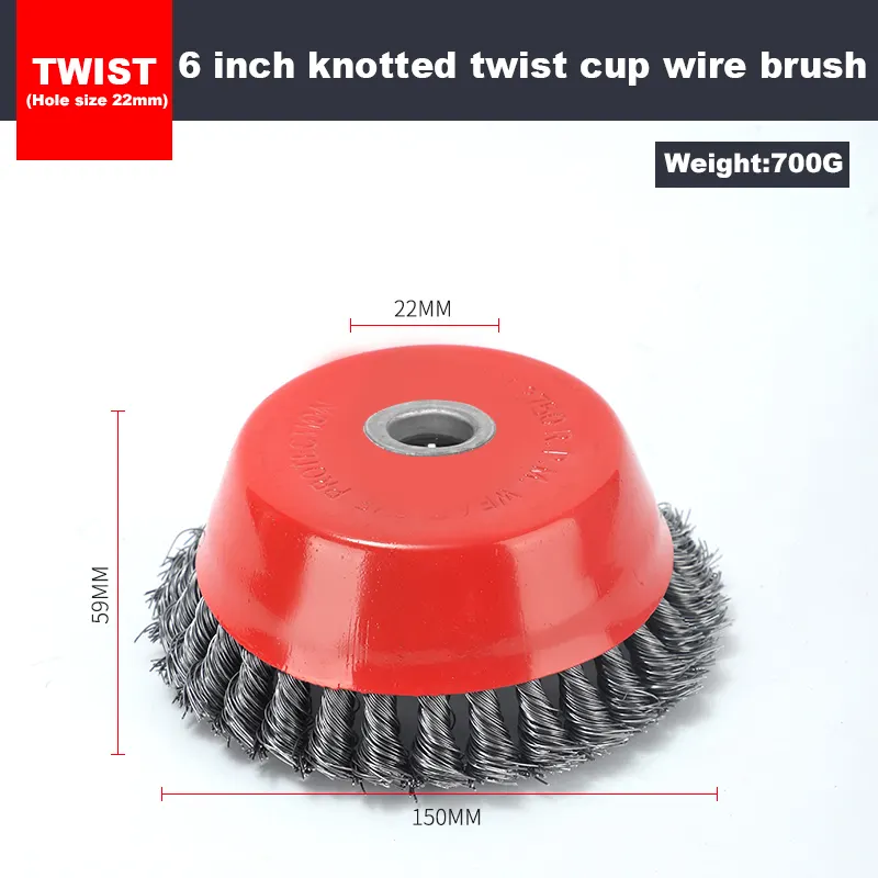6 Inch Knotted Twist Cup Wire Brush